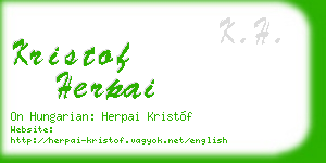 kristof herpai business card